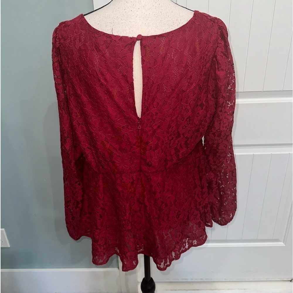 Torrid Lace Puff Sleeve Peplum blouse size 0 or Large - Picture 8 of 10
